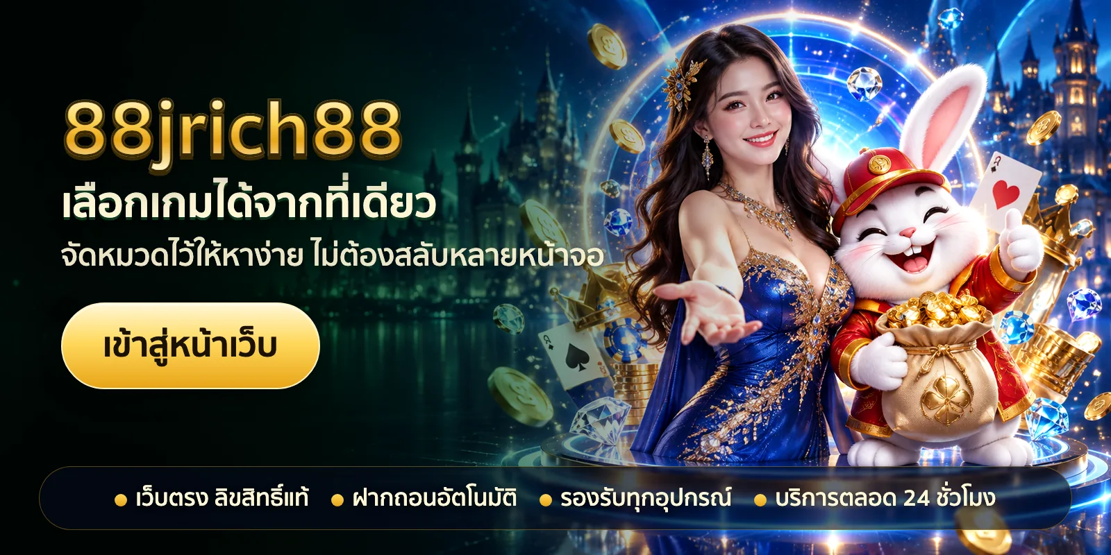 ภาพหัวเรื่องของ 88jrich88 ชุดที่ 1 — เลือกเกมได้จากที่เดียว